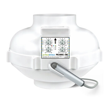 PrimaKlima Extractor Fan EC-THC Temp & Hygro Control 580m³/h - 1450m³/h