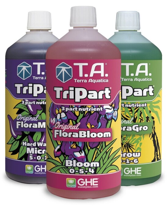 GHE TriPart Set hard water 1L, 5L, 10 L (Flora Series)