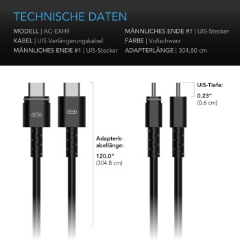 AC Infinity UIS Extension Cable Controller AI+, Controller 69 Pro and Pro+ (M-M), 3